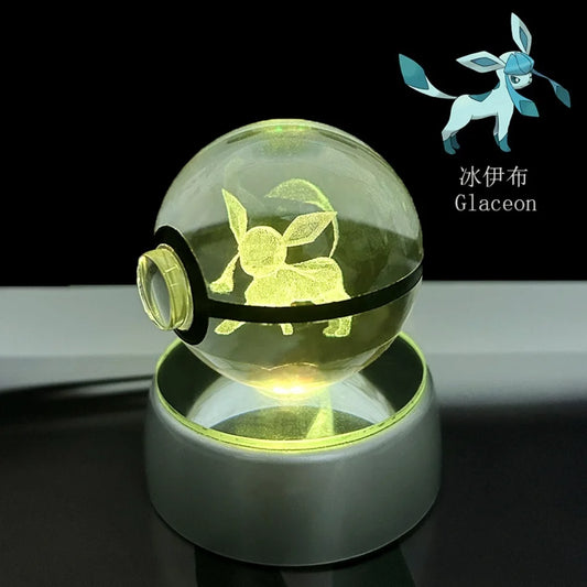 3D Crystal Poké Ball LED Night Light Lamp