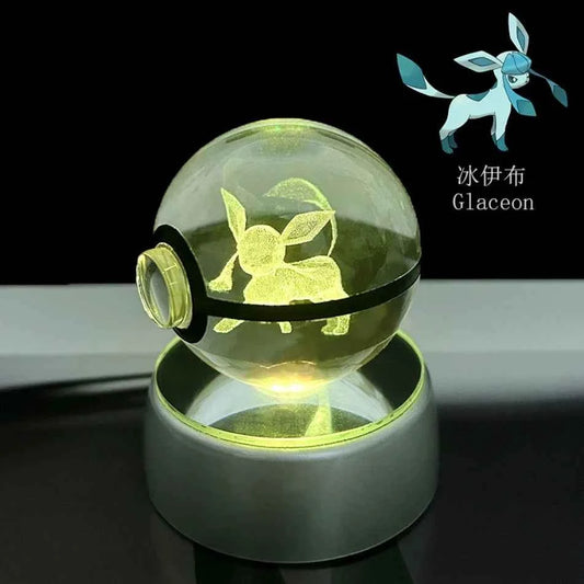 3D Crystal Poké Ball LED Night Light Lamp
