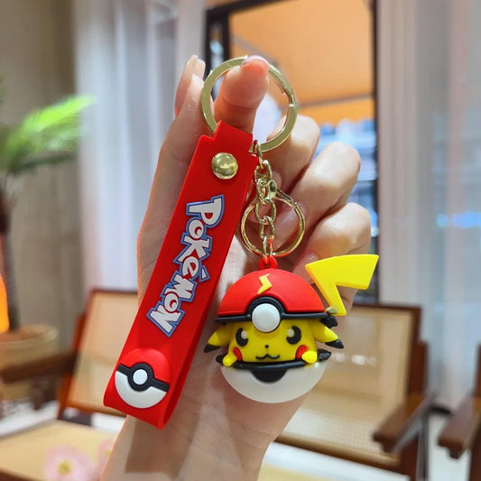 Cute Pokémon Peeking Poké Ball Keychains