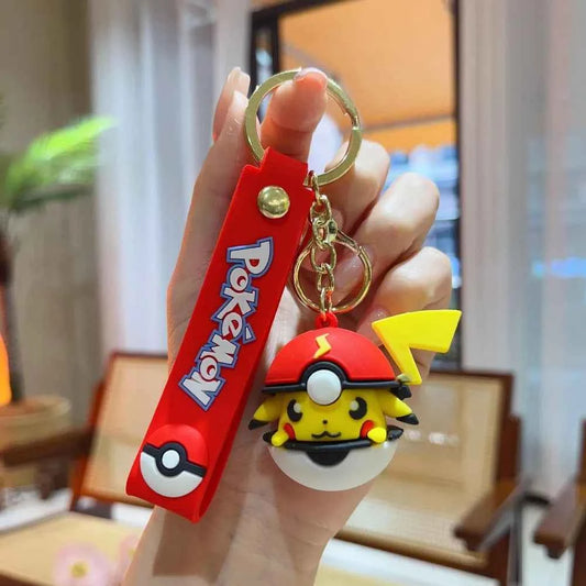 Cute Pokémon Peeking Poké Ball Keychains