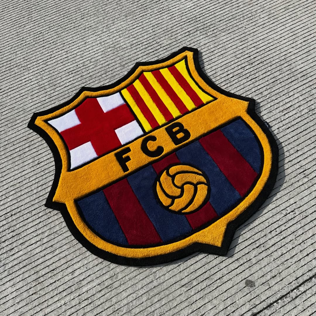 FC Barcelona Logo Custom Rug – Plush Barça Fan Room Decor