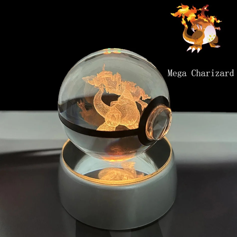 3D Crystal Poké Ball LED Night Light Lamp