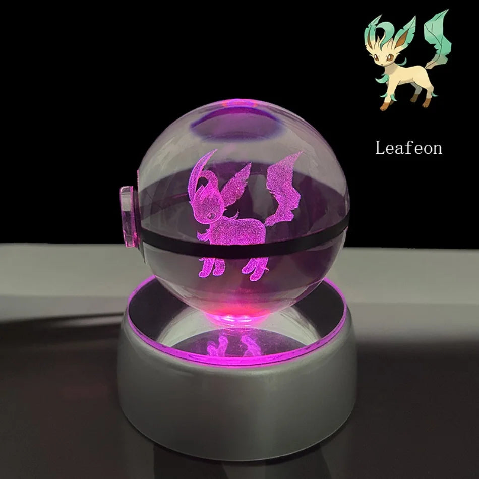 3D Crystal Poké Ball LED Night Light Lamp