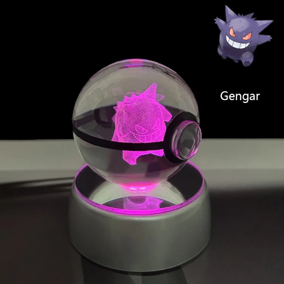 3D Crystal Poké Ball LED Night Light Lamp