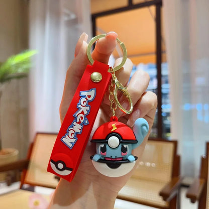Cute Pokémon Peeking Poké Ball Keychains