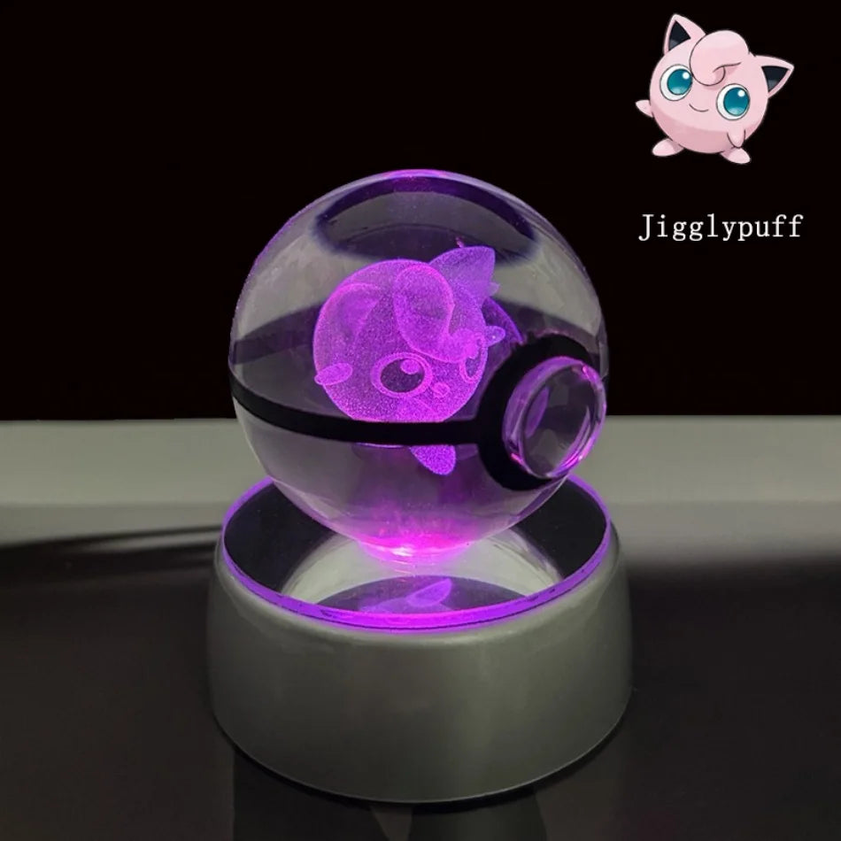3D Crystal Poké Ball LED Night Light Lamp