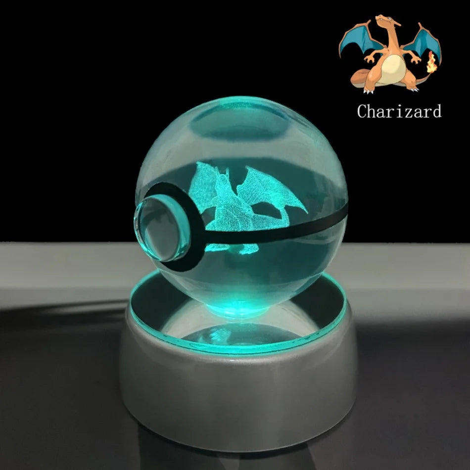 3D Crystal Poké Ball LED Night Light Lamp
