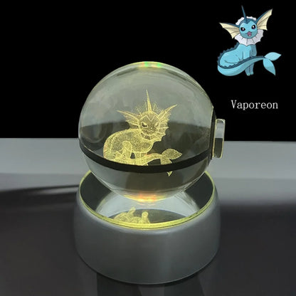 3D Crystal Poké Ball LED Night Light Lamp
