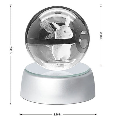 3D Crystal Poké Ball LED Night Light Lamp