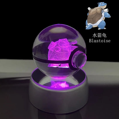 3D Crystal Poké Ball LED Night Light Lamp