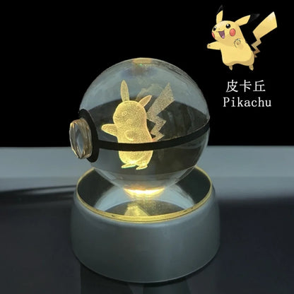 3D Crystal Poké Ball LED Night Light Lamp