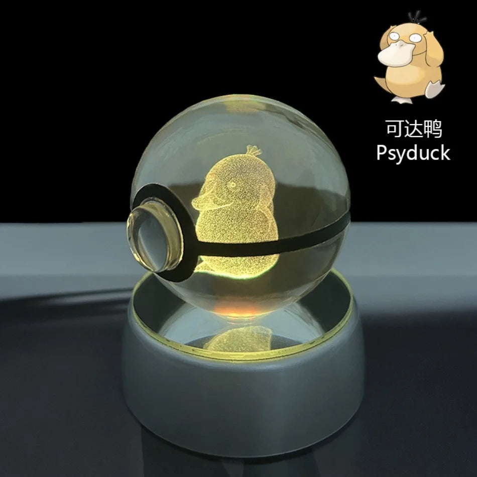 3D Crystal Poké Ball LED Night Light Lamp
