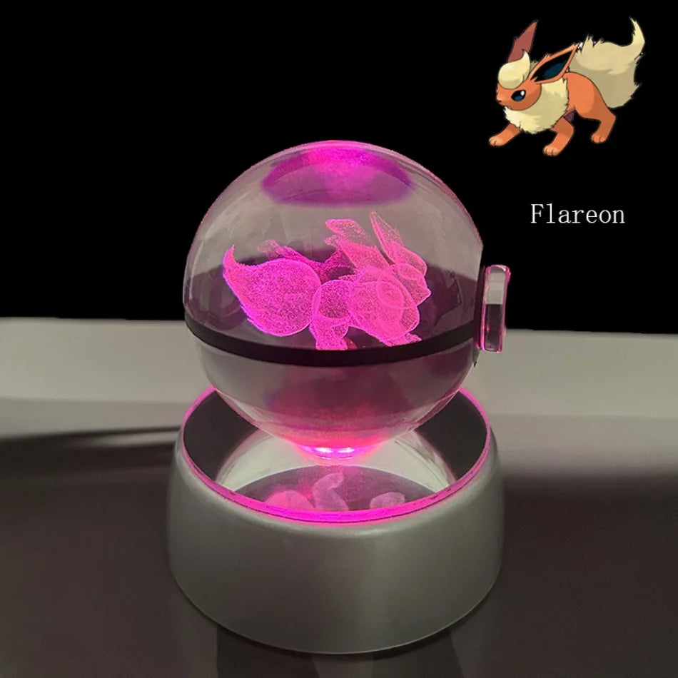 3D Crystal Poké Ball LED Night Light Lamp