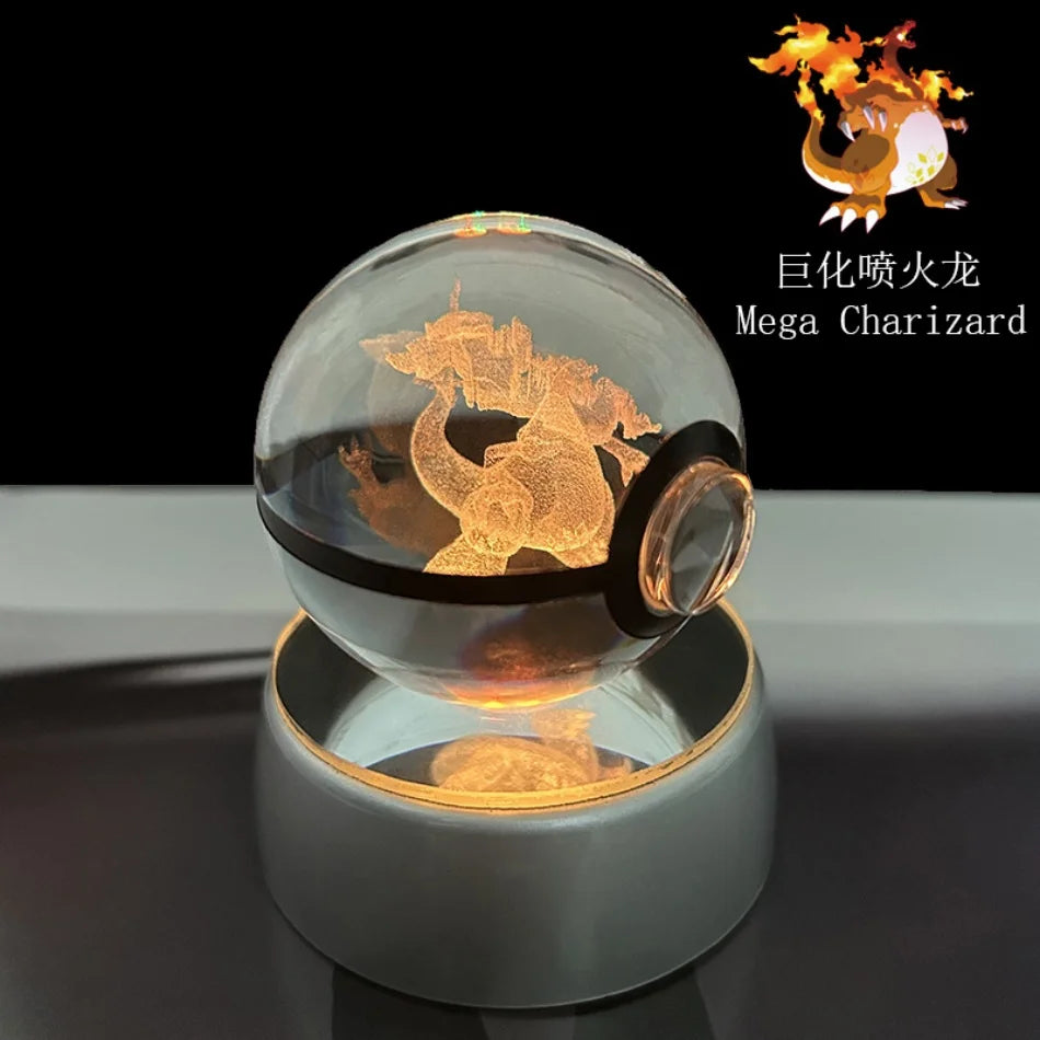 3D Crystal Poké Ball LED Night Light Lamp