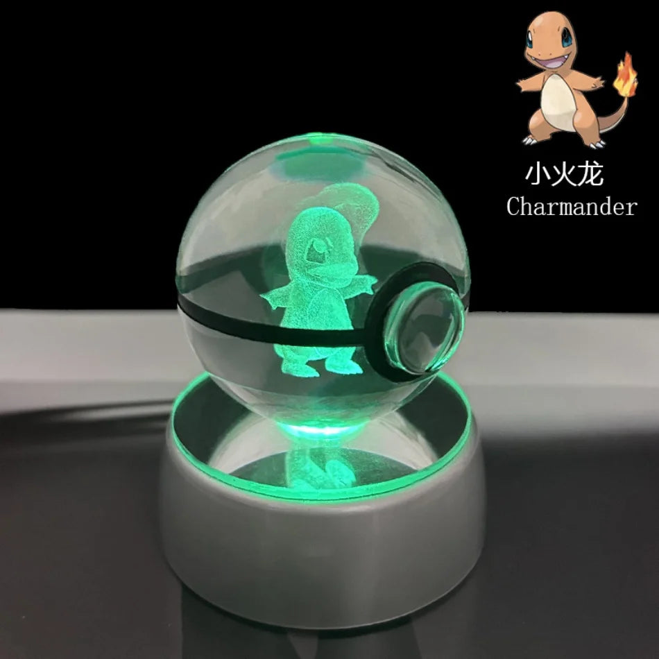 3D Crystal Poké Ball LED Night Light Lamp