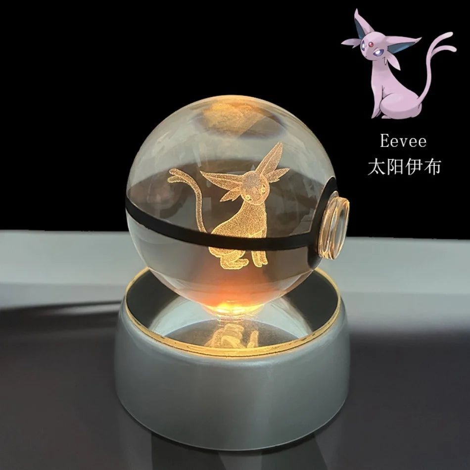 3D Crystal Poké Ball LED Night Light Lamp
