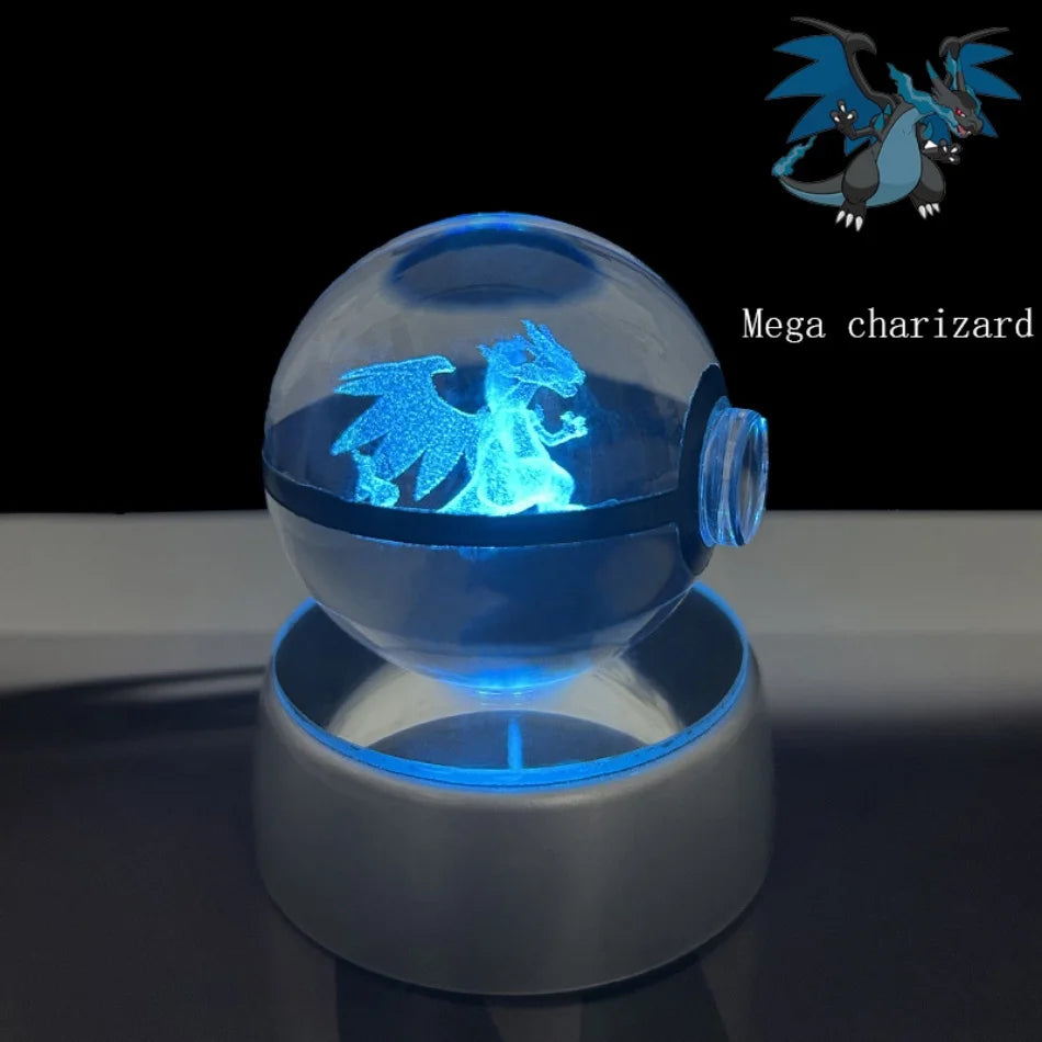3D Crystal Poké Ball LED Night Light Lamp