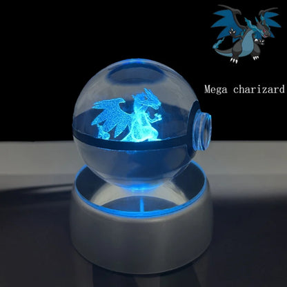 3D Crystal Poké Ball LED Night Light Lamp