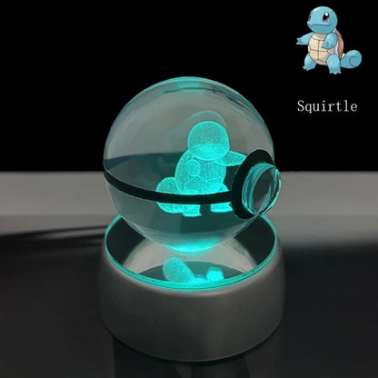 3D Crystal Poké Ball LED Night Light Lamp