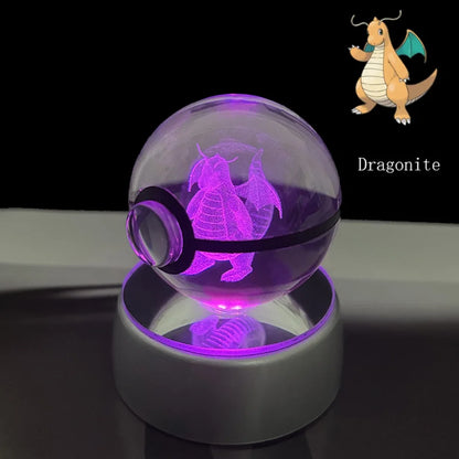 3D Crystal Poké Ball LED Night Light Lamp