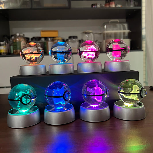 3D Crystal Poké Ball LED Night Light Lamp