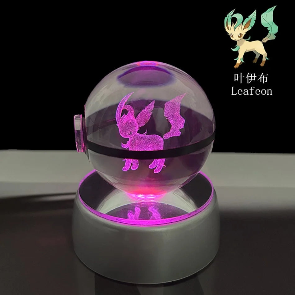 3D Crystal Poké Ball LED Night Light Lamp
