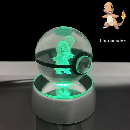 3D Crystal Poké Ball LED Night Light Lamp
