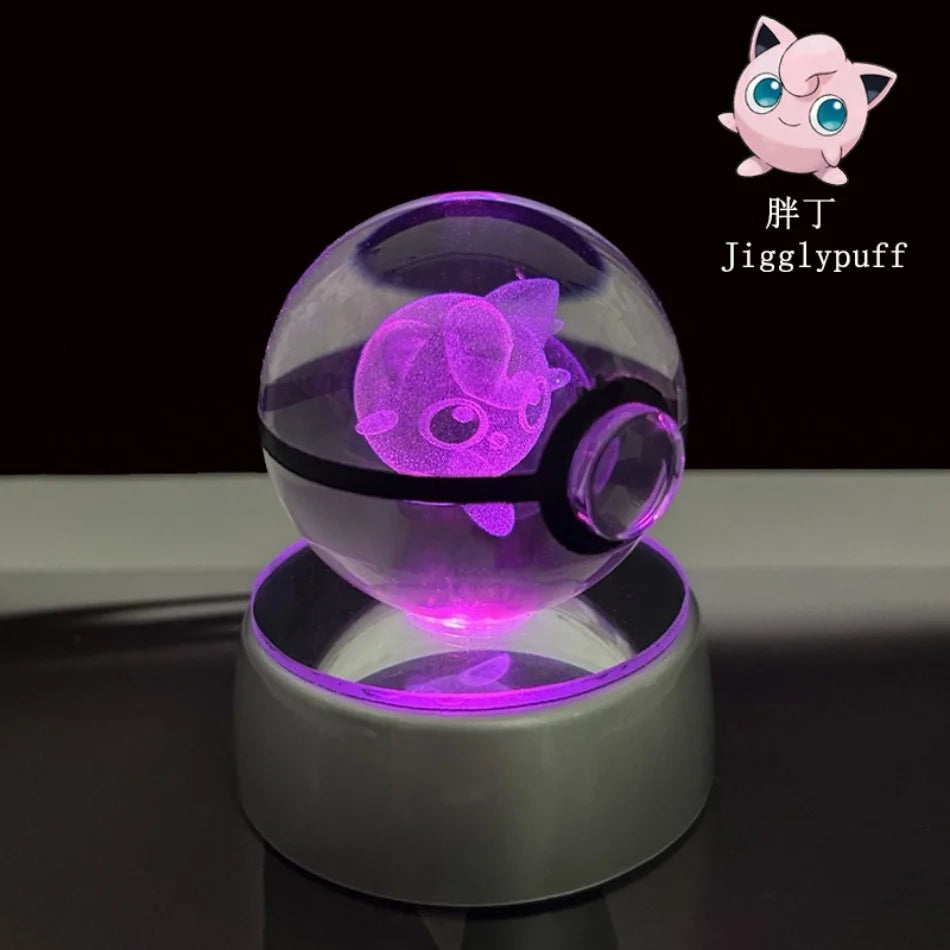 3D Crystal Poké Ball LED Night Light Lamp