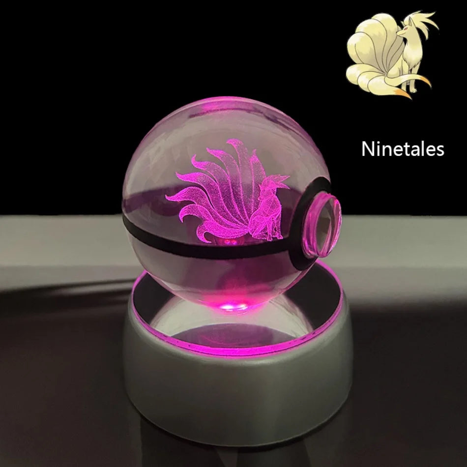 3D Crystal Poké Ball LED Night Light Lamp