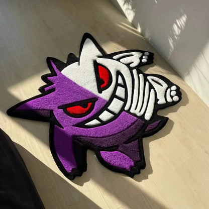 Pokémon Gengar Half Skeleton Rug for Gaming Room Decor