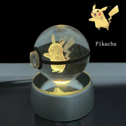 3D Crystal Poké Ball LED Night Light Lamp
