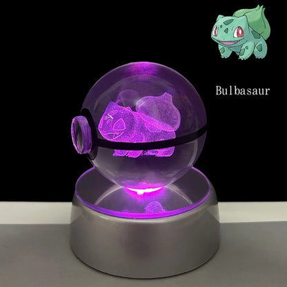 3D Crystal Poké Ball LED Night Light Lamp