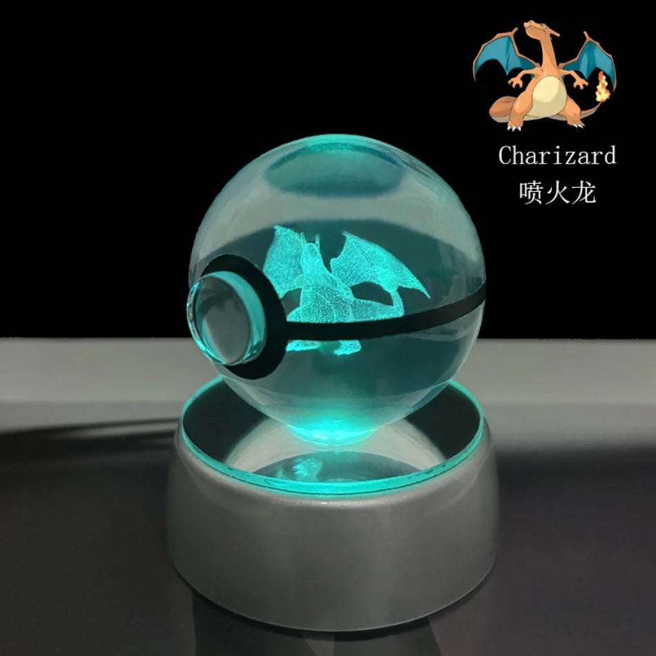 3D Crystal Poké Ball LED Night Light Lamp