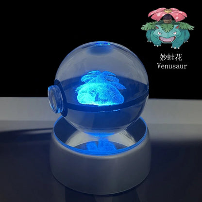 3D Crystal Poké Ball LED Night Light Lamp