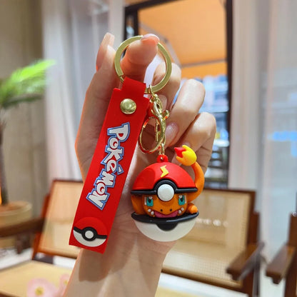 Cute Pokémon Peeking Poké Ball Keychains