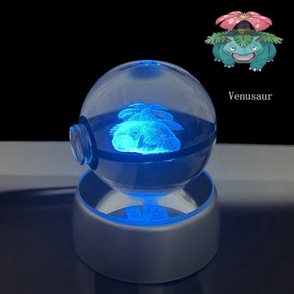 3D Crystal Poké Ball LED Night Light Lamp