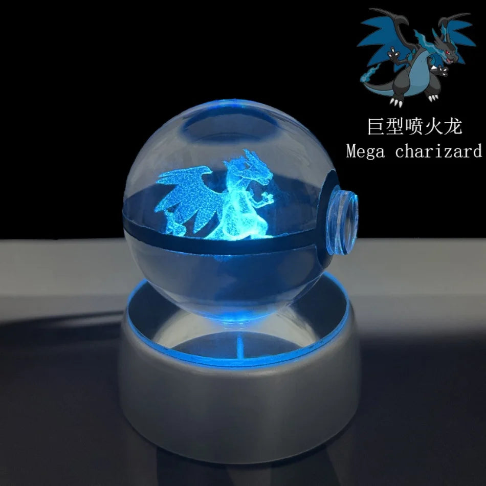 3D Crystal Poké Ball LED Night Light Lamp
