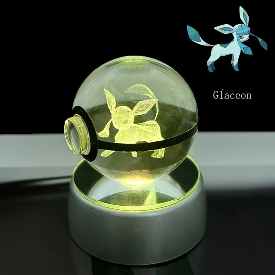 3D Crystal Poké Ball LED Night Light Lamp