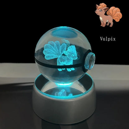 3D Crystal Poké Ball LED Night Light Lamp