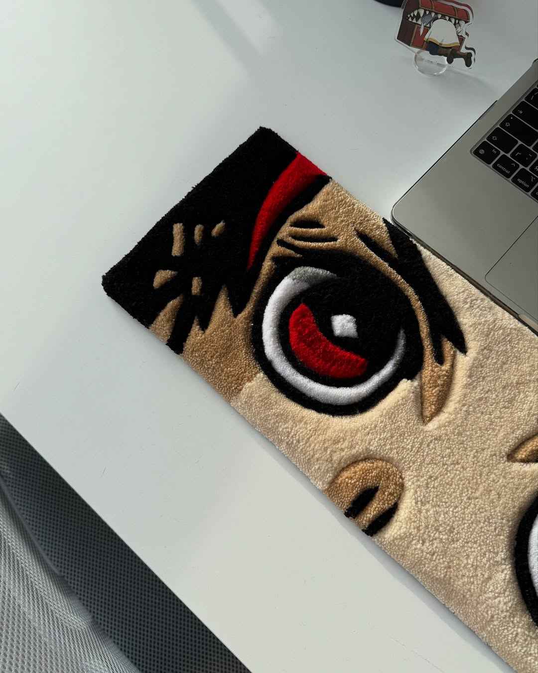 The Slayer's Gaze: Handmade Custom Anime Tufted Desk Mat