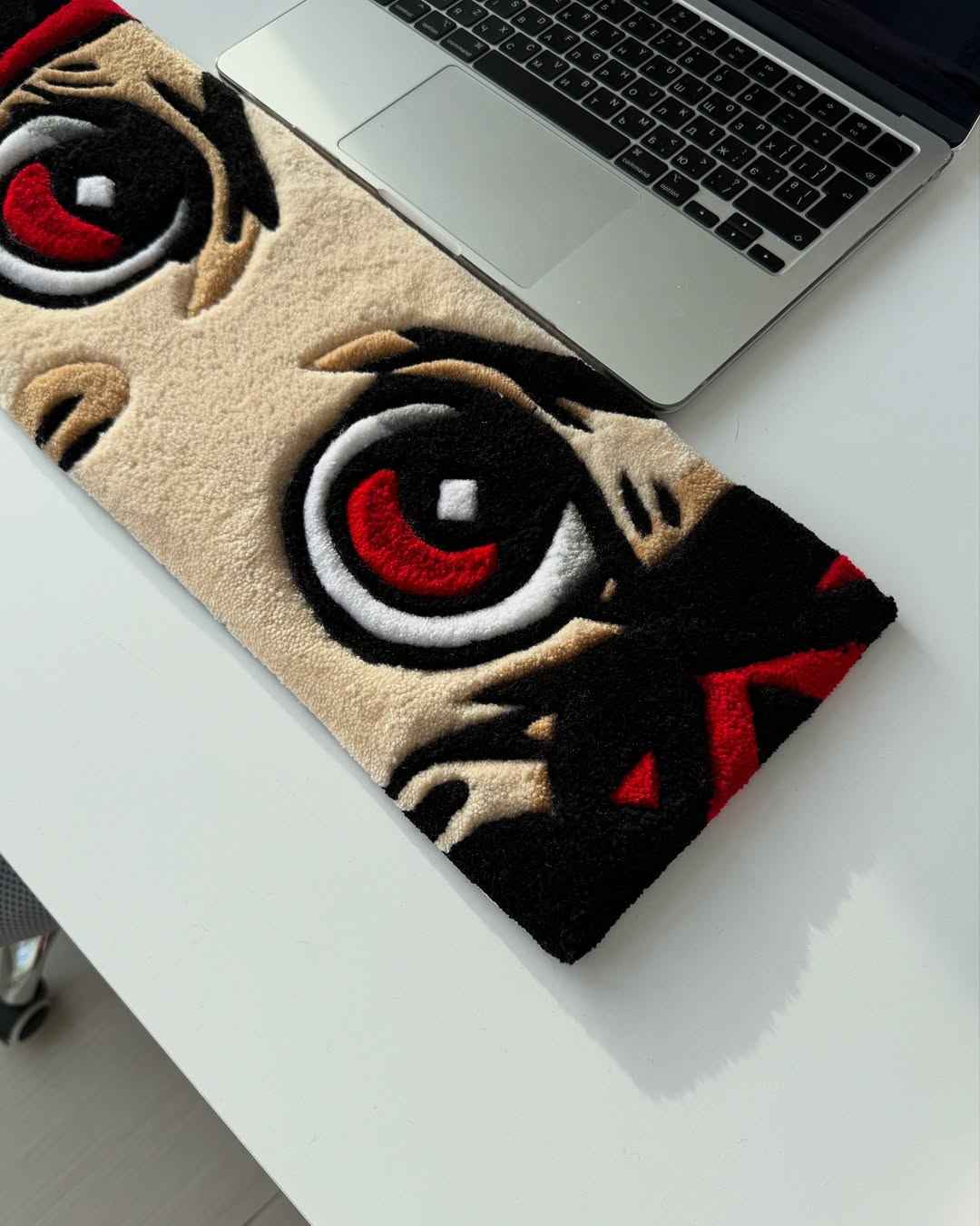 The Slayer's Gaze: Handmade Custom Anime Tufted Desk Mat