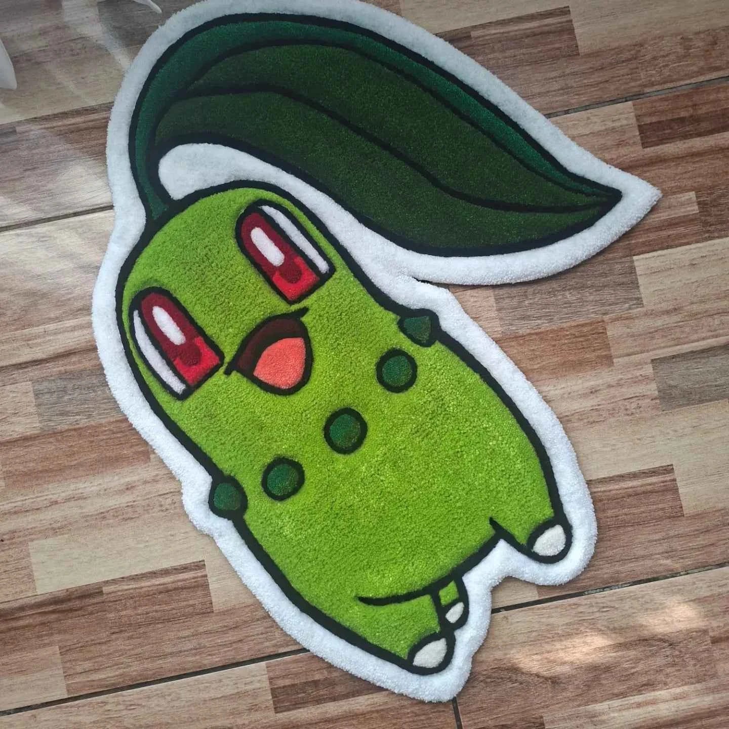 Custom Chikorita Rug – Pokémon Grass Starter rug