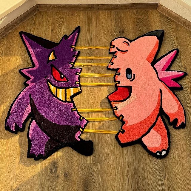 Pokémon Gengar & Clefable Custom rug
