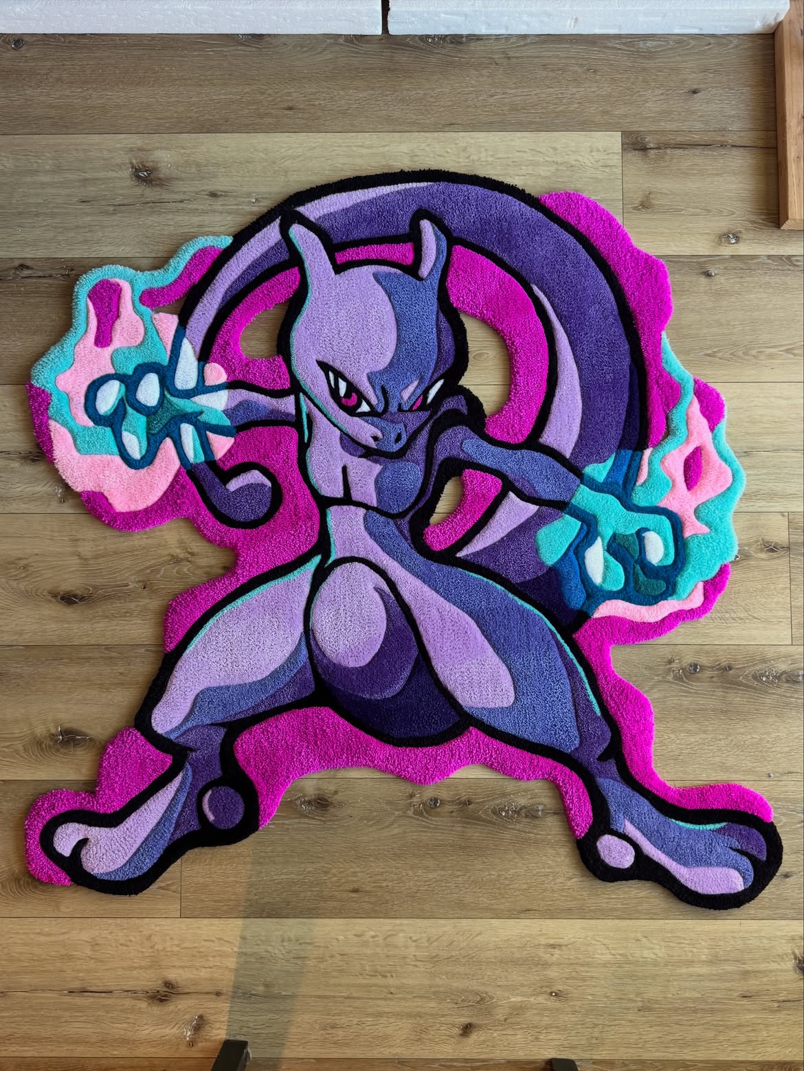 Giant Handmade Mewtwo Oversize Area Rug